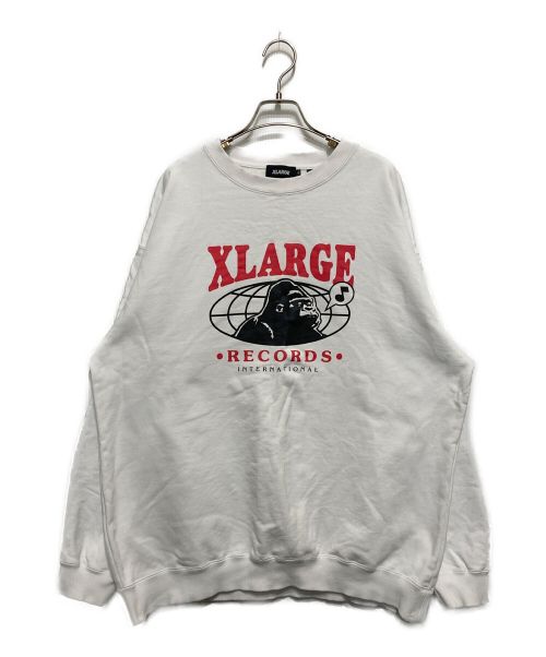 X-LARGE（エクストララージ）X-LARGE (エクストララージ) RECORDS CREWNECK SWEAT ホワイト サイズ:XLの古着・服飾アイテム