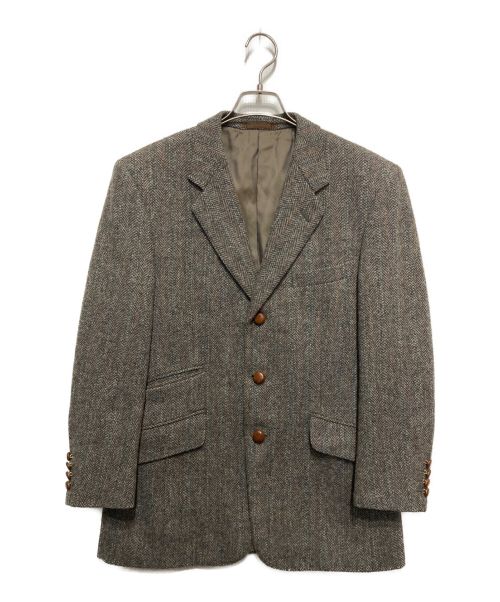 Aquascutum（アクアスキュータム）Aquascutum (アクアスキュータム) ウールヘリンボーンジャケット グレー サイズ:SIZE92の古着・服飾アイテム