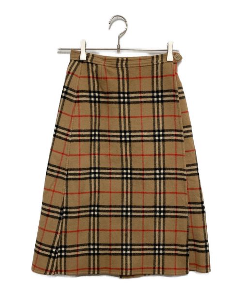 Burberry's（バーバリーズ）Burberry's (バーバリーズ) 70s-80sノバチェックウールラップスカート ベージュ サイズ:Sの古着・服飾アイテム