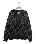 HUFハフ）の古着「MONOGRAM CARDIGAN」｜ブラック