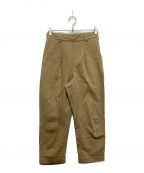 MARGARET HOWELLマーガレットハウエル）の古着「SOFT COTTON DRILLタックパンツ　595-2143500」｜ベージュ