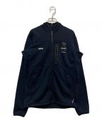 F.C.R.B.エフシーアールビー）の古着「POLARTEC POWER STRETCH ZIP UP GAITER HOODIE　FCRB-212046」｜ネイビー