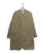 DANTONダントン）の古着「FLEECE COLLARLESS COAT　JD-8992」｜ベージュ