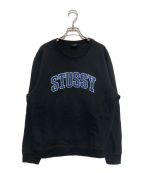 stussyステューシー）の古着「ARCH APPLIQUE CREW SWEAT」｜ブラック