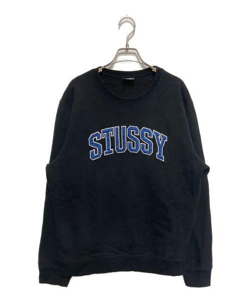 stussy（ステューシー）stussy (ステューシー) ARCH APPLIQUE CREW SWEAT ブラック サイズ:Mの古着・服飾アイテム