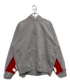 SUPREMEシュプリーム）の古着「22SS Cropped Panels Hooded Sweatshirt」｜グレー×レッド