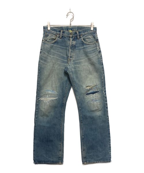 RRL（ダブルアールエル）RRL (ダブルアールエル) リペア加工デニムパンツ インディゴ サイズ:SIZE31の古着・服飾アイテム