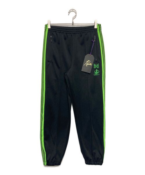 Needles（ニードルズ）Needles (ニードルズ) END OF THE WORLD (エンド・オブ・ザ・ワールド) TRACK PANT POLY SMOOTH / Chameleon Emb.　KP986 ブラック×グリーン サイズ:Sの古着・服飾アイテム