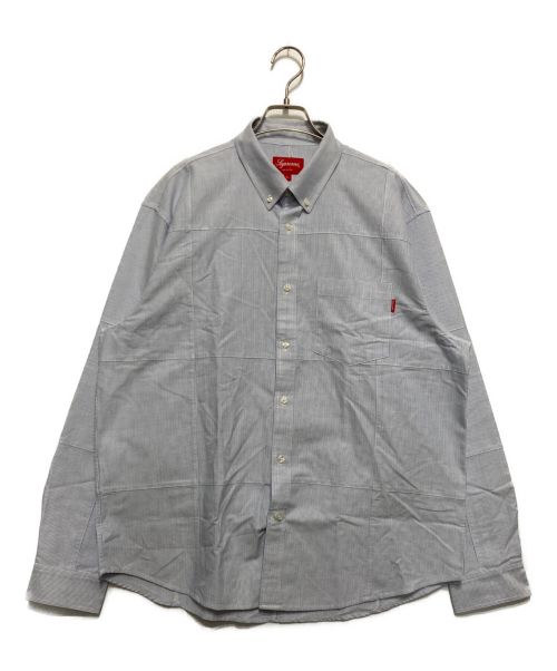 SUPREME（シュプリーム）Supreme (シュプリーム) Patchwork Oxford Shirt Stripe スカイブルー サイズ:Lの古着・服飾アイテム