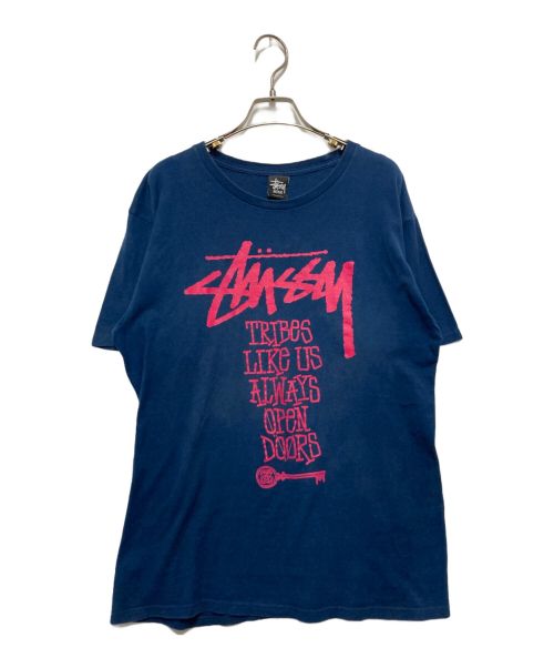 stussy（ステューシー）stussy (ステューシー) プリントカットソー ネイビー サイズ:Ⅿの古着・服飾アイテム