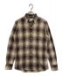 DRAKE'S（ドレイクス）の古着「F/BROWN CHECK BUTTON DOWN SHIRTS　21-11-0081-087」｜ベージュ×ブラウン