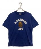 BAPE BY A BATHING APEベイプバイアベイシングエイプ）の古着「プリントTシャツ　001TEI801001M」｜ネイビー