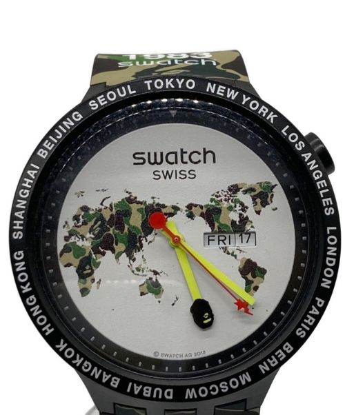 A BATHING APE（アベイシングエイプ）A BATHING APE (アベイシングエイプ) SWATCH (スウォッチ) リストウォッチの古着・服飾アイテム