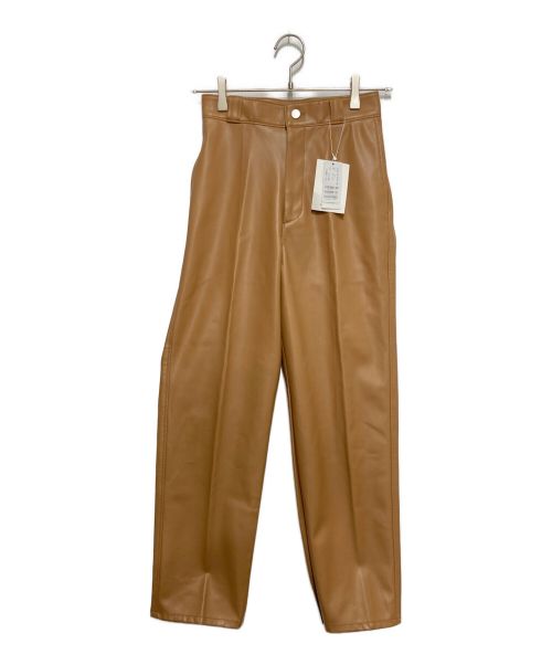 MACPHEE（マカフィ）MACPHEE (マカフィー) フェイクレザー テーパードクロップドパンツ 12-04-04-04731 ブラウン サイズ:SIZE 32の古着・服飾アイテム