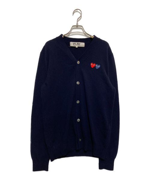 PLAY COMME des GARCONS（プレイ コムデギャルソン）PLAY COMME des GARCONS (プレイ コムデギャルソン) ニットカーディガン　AZ-N058 ネイビー サイズ:Lの古着・服飾アイテム