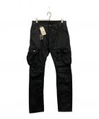 mnmlミニマル）の古着「WAXED DENIM CARGO PANTS　M2019-P743」｜ブラウン