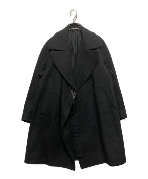 JIL SANDER（ジルサンダー）JIL SANDER (ジルサンダー) ラムレザー切替ウールコート ブラック サイズ:SIZE44の古着・服飾アイテム