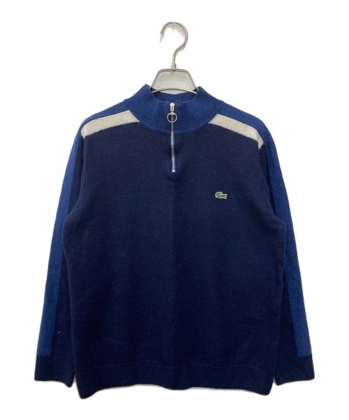 LACOSTE（ラコステ）LACOSTE (ラコステ) メリノウールハーフジップニット ネイビー サイズ:XLの古着・服飾アイテム