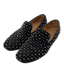 Christian Louboutin（クリスチャン・ルブタン）の古着「ROLLERBOY SPIKES RINGSTRASS FLAT VEAU」｜ブラック