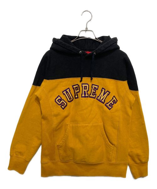 SUPREME（シュプリーム）SUPREME (シュプリーム) 2-Tone Arc Logo Pullover ブラック×イエロー サイズ:Sの古着・服飾アイテム