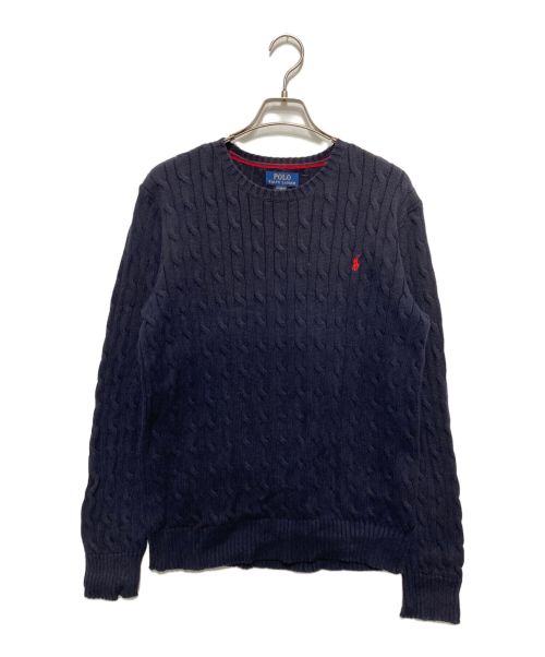 POLO RALPH LAUREN（ポロ・ラルフローレン）POLO RALPH LAUREN (ポロ・ラルフローレン) クルーネックニット ネイビー サイズ:XLの古着・服飾アイテム