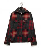 JOHNSON WOOLEN MILLSジョンソンウーレンミルズ）の古着「WOOL CPO SHIRT JACKET」｜レッド×グレー