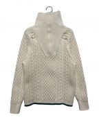 TANタン）の古着「SPONDISH CABLE HALF ZIP NECK PULLOVER」｜ベージュ