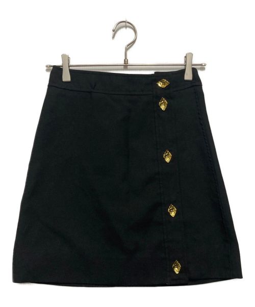 GANNI（ガニー）Ganni (ガニー) ミニスカート　6462 ブラック×ゴールド サイズ:SIZE34の古着・服飾アイテム