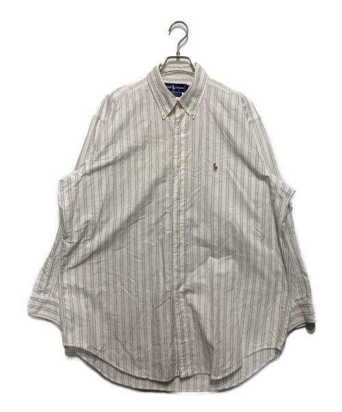 POLO RALPH LAUREN（ポロ・ラルフローレン）POLO RALPH LAUREN (ポロ・ラルフローレン) ストライプシャツ ホワイト サイズ:SIZE16の古着・服飾アイテム