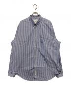 WTAPSダブルタップス）の古着「COOLMAX Stripe B.D Shirts」｜ブルー