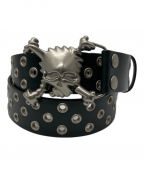 OAKLEYオークリー）の古着「metal skull leather belt  black」｜ブラック