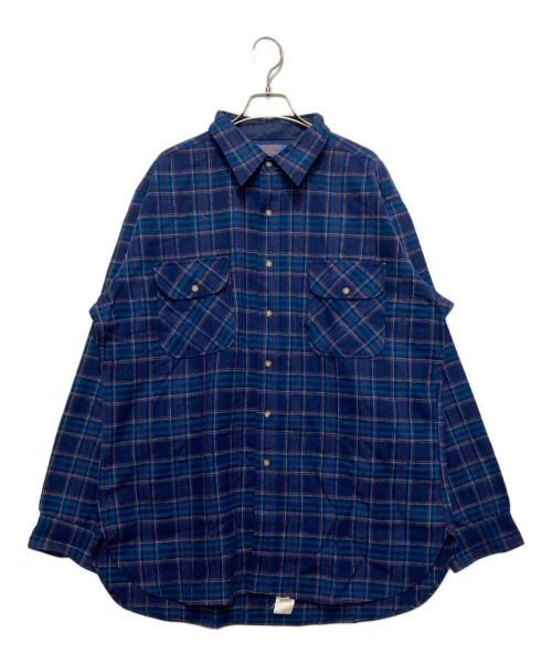 PENDLETON（ペンドルトン）PENDLETON (ペンドルトン) 70’s チェックネルシャツ ブルー サイズ:XLの古着・服飾アイテム