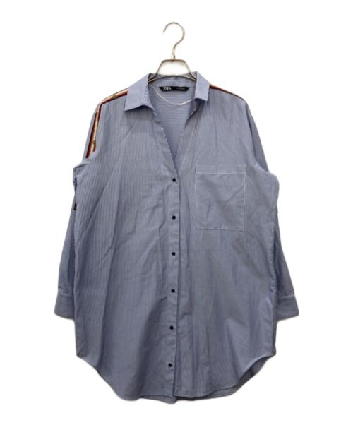 ZARA（ザラ）ZARA (ザラ) ストライプシャツ ブルー サイズ:XSの古着・服飾アイテム
