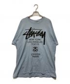 stussyステューシー）の古着「プリントTシャツ」｜スカイブルー