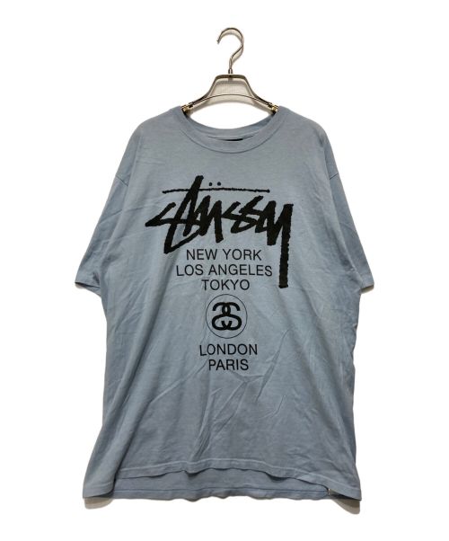 stussy（ステューシー）stussy (ステューシー) プリントTシャツ スカイブルー サイズ:Lの古着・服飾アイテム