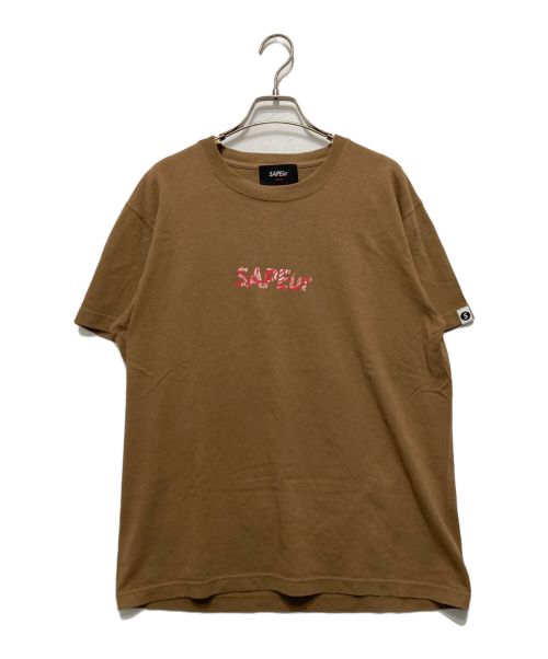 SAPEur（サプール）SAPEur (サプール) プリントTシャツ ベージュ サイズ:Lの古着・服飾アイテム