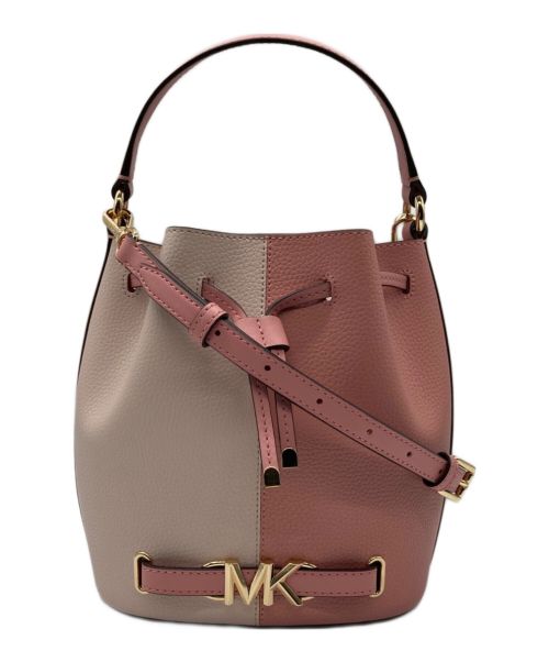 MICHAEL KORS（マイケルコース）MICHAEL KORS (マイケルコース) ベルテッド バケット ショルダー ミディアム ピンクの古着・服飾アイテム