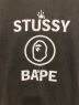 中古・古着 stussy (ステューシー) A BATHING APE (アベイシングエイプ) プリントTシャツ ブラック サイズ:Ⅿ：5000円