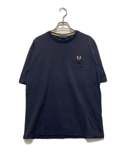 FRED PERRY（フレッドペリー）FRED PERRY (フレッドペリー) 刺繍カットソー ネイビー サイズ:Ⅿの古着・服飾アイテム