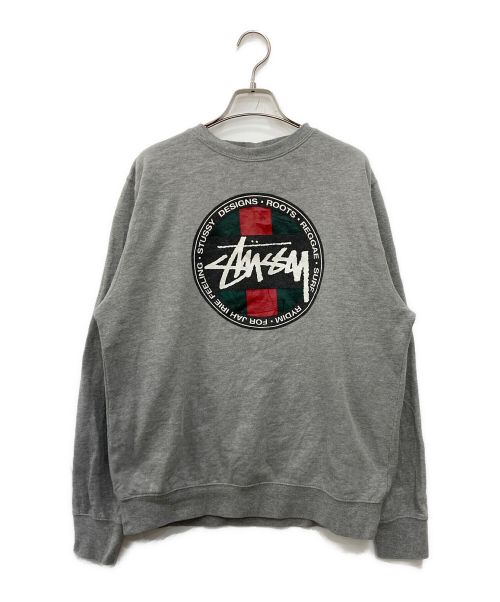 stussy（ステューシー）stussy (ステューシー) プリントスウェット グレー サイズ:Mの古着・服飾アイテム