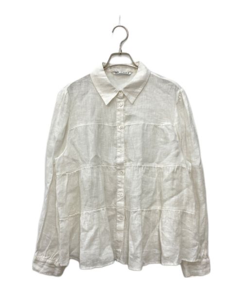 ZARA（ザラ）ZARA (ザラ) リネンシャツ ホワイト サイズ:Lの古着・服飾アイテム