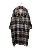 HER LIP TOハーリップトゥ）の古着「Plaid Wool and Mohair-blend Coat」｜パープル×ベージュ