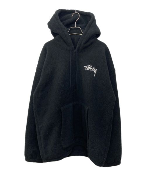 stussy（ステューシー）stussy (ステューシー) BROUSON POLAR FLEECE HOOD　ブロンソンポーラーフリースフード ブラック サイズ:Lの古着・服飾アイテム