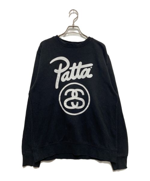 stussy（ステューシー）stussy (ステューシー) Patta (パタ) クルーネックスウェット ブラック サイズ:Ⅿの古着・服飾アイテム