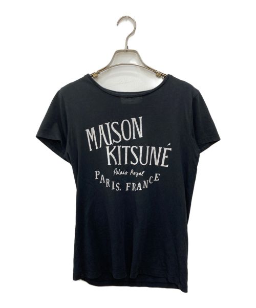 maison kitsune（メゾンキツネ）MAISON KITSUNE (メゾンキツネ) ロゴカットソー ブラック サイズ:Sの古着・服飾アイテム