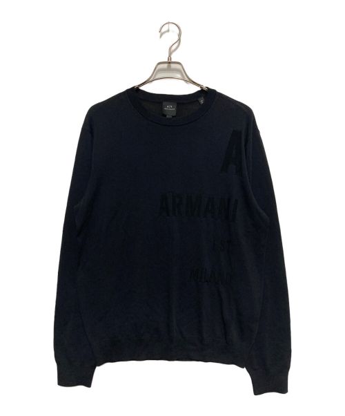 ARMANI EXCHANGE（アルマーニ エクスチェンジ）ARMANI EXCHANGE (アルマーニ エクスチェンジ) ロゴニット ブラック サイズ:Ⅿの古着・服飾アイテム