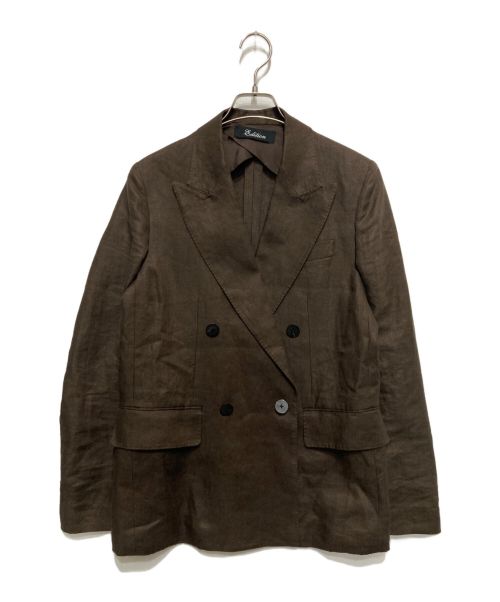 edition（エディション）edition (エディション) LINEN HERRINGBONE JACKET ブラウン サイズ:SIZE36の古着・服飾アイテム