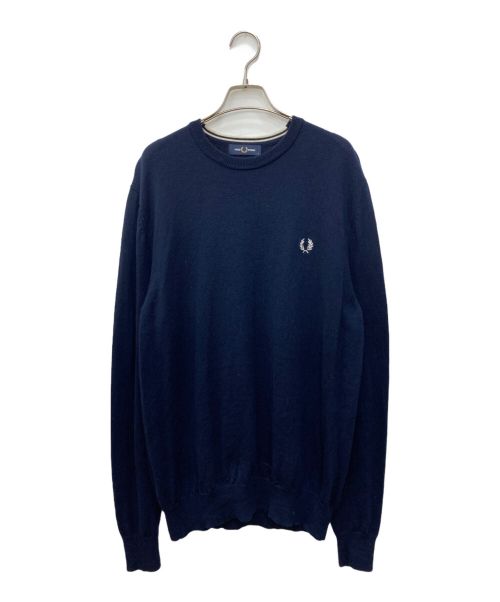 FRED PERRY（フレッドペリー）FRED PERRY (フレッドペリー) クルーネックニット ネイビー サイズ:Lの古着・服飾アイテム