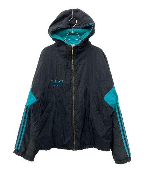 adidas（アディダス）adidas (アディダス) ジップフードジャケット ブラック サイズ:Mの古着・服飾アイテム