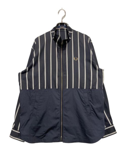 FRED PERRY（フレッドペリー）FRED PERRY (フレッドペリー) ストライプシャツジャケット ネイビー サイズ:Lの古着・服飾アイテム